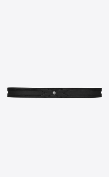 Folk double-loop belt in black leather